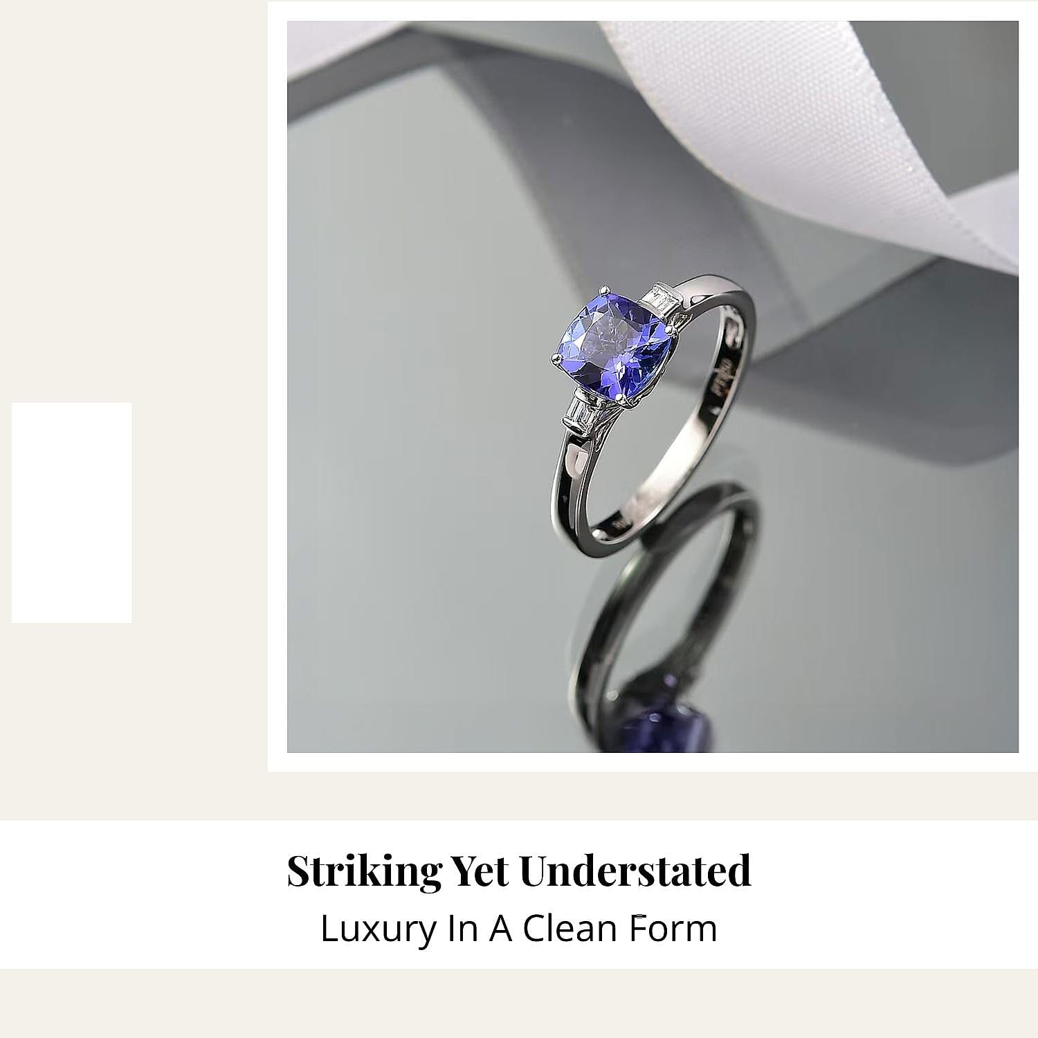 Certified & Appraised Rhapsody 950 Platinum AAAA Tanzanite, Diamond (E-F, VS) Ring (4.87 g) (Del. in 10-15 Days) 1.55 ctw