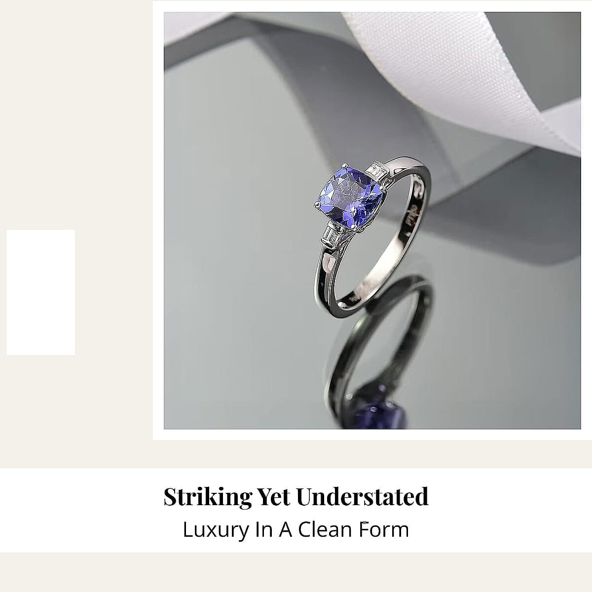 Certified & Appraised Rhapsody 950 Platinum AAAA Tanzanite, Diamond (E-F, VS) Ring (4.87 g) (Del. in 10-15 Days) 1.55 ctw image number 5