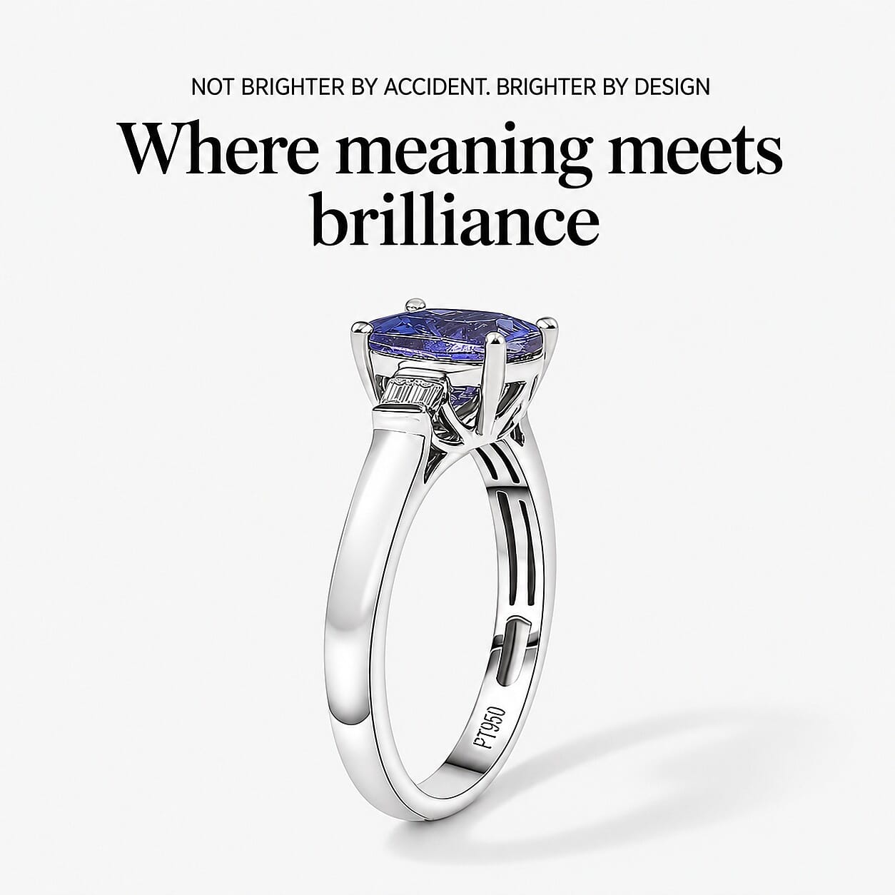 Certified & Appraised Rhapsody AAAA Tanzanite and E-F VS Diamond 1.55 ctw Ring in 950 Platinum (Size 6.0) 4.87 Grams