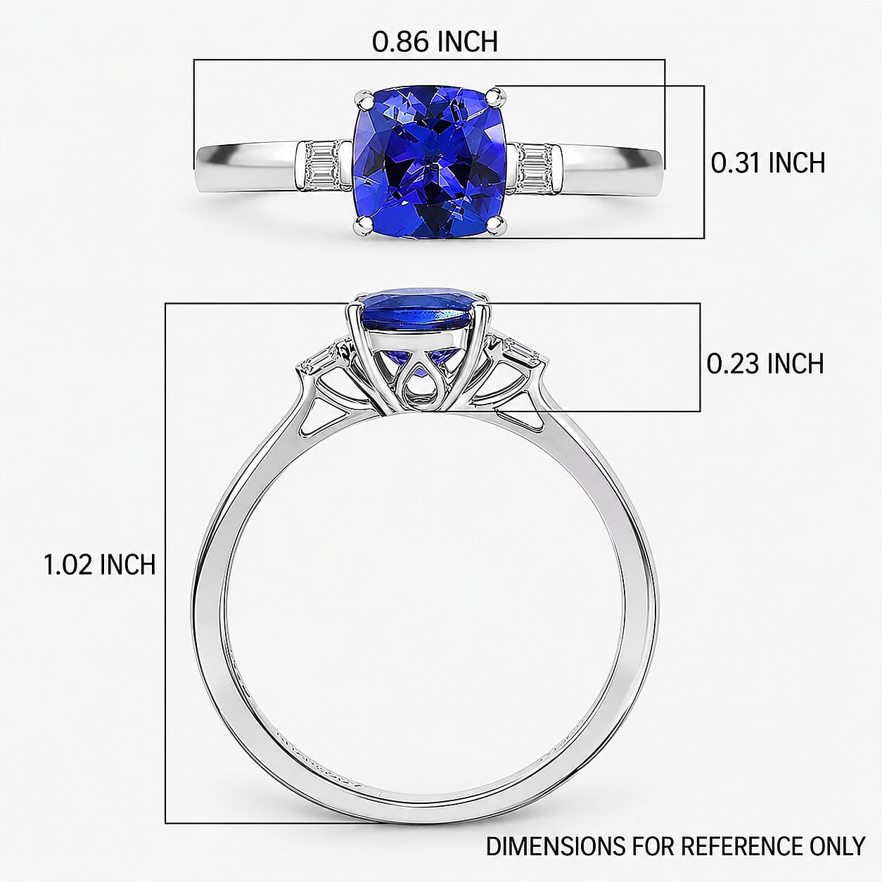 Certified & Appraised Rhapsody AAAA Tanzanite and E-F VS Diamond 1.55 ctw Ring in 950 Platinum (Size 6.0) 4.87 Grams