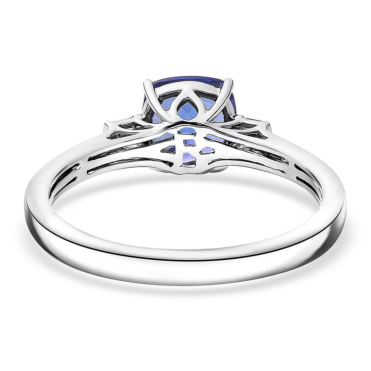 Certified & Appraised Rhapsody AAAA Tanzanite and E-F VS Diamond 1.55 ctw Ring in 950 Platinum (Size 8.0) 4.87 Grams (Del. in 10-15 Days) image number 7