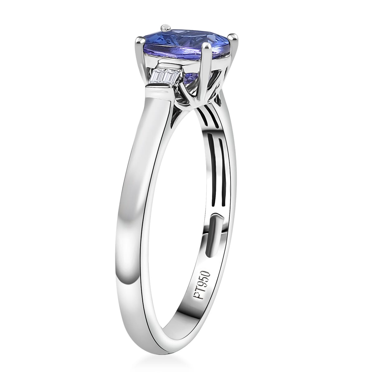 Certified & Appraised Rhapsody 950 Platinum AAAA Tanzanite, Diamond (E-F, VS) Ring (4.87 g) (Del. in 10-15 Days) 1.55 ctw image number 3
