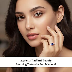 Certified & Appraised Rhapsody AAAA Tanzanite and E-F VS Diamond 2.69 ctw Ring in 950 Platinum (Size 10.0) 4.58 Grams (Del. in 10-15 Days)