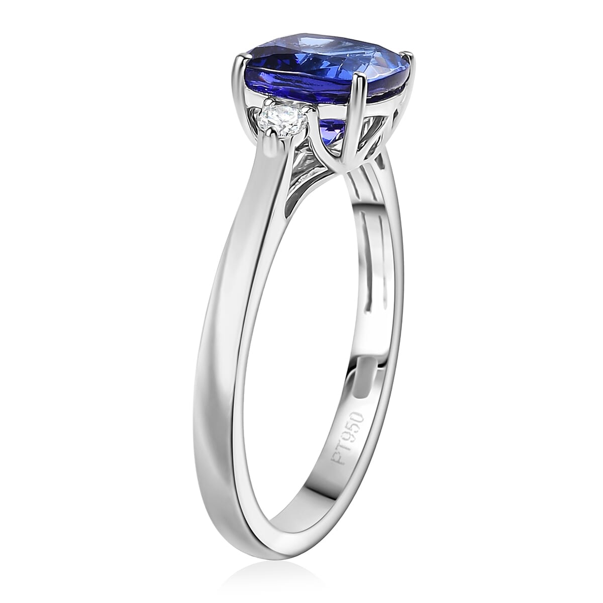 Certified & Appraised Rhapsody AAAA Tanzanite and E-F VS Diamond 2.79 ctw Ring in 950 Platinum (Size 10.0) 4.58 Grams (Del. in 10-15 Days) image number 3