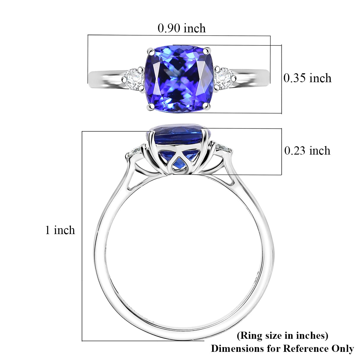 Certified & Appraised Rhapsody AAAA Tanzanite and E-F VS Diamond 2.79 ctw Ring in 950 Platinum (Size 10.0) 4.58 Grams (Del. in 10-15 Days) image number 5