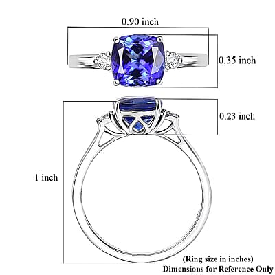 Certified & Appraised Rhapsody 950 Platinum AAAA Tanzanite, Diamond (E-F, VS) Ring (Size 5.0) (4.58 g) 2.69 ctw