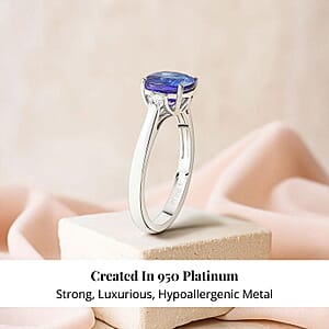 Certified & Appraised Rhapsody AAAA Tanzanite and E-F VS Diamond 2.79 ctw Ring in 950 Platinum 4.58 Grams
