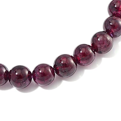 Orissa Rhodolite Garnet 100.00 ctw Beaded Stretch Bracelet