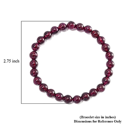 Orissa Rhodolite Garnet 100.00 ctw Beaded Stretch Bracelet