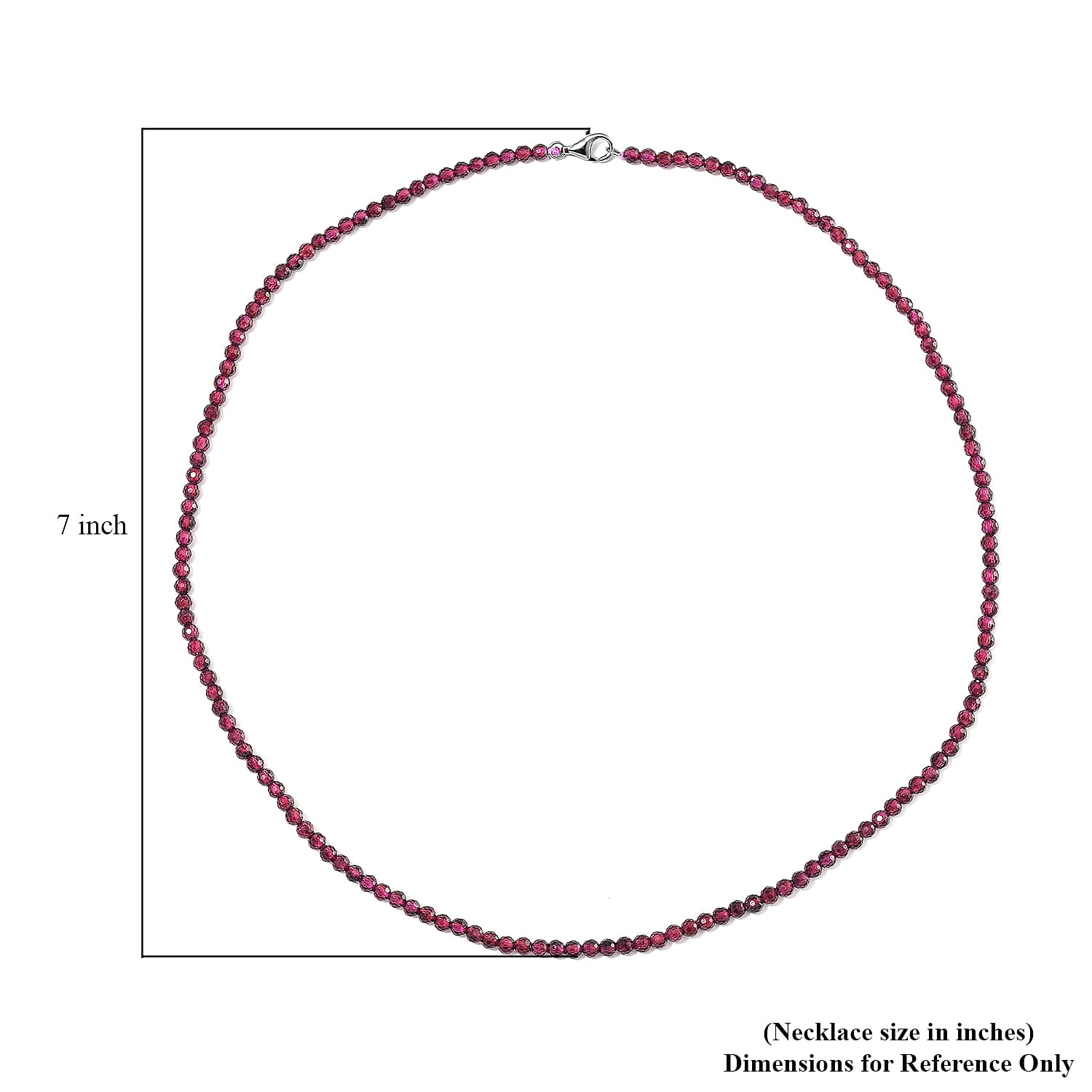 Orissa Rhodolite Garnet 60.00 ctw Beaded Necklace in Rhodium Over Sterling Silver 20 Inches