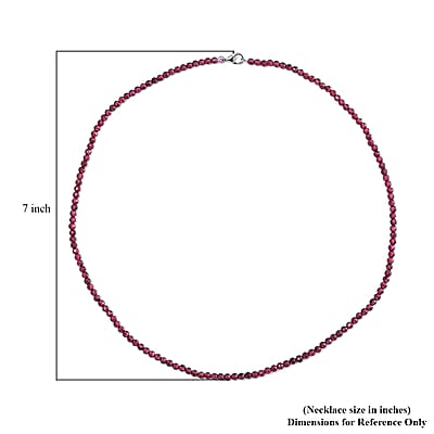 Orissa Rhodolite Garnet 60.00 ctw Beaded Necklace in Rhodium Over Sterling Silver 20 Inches