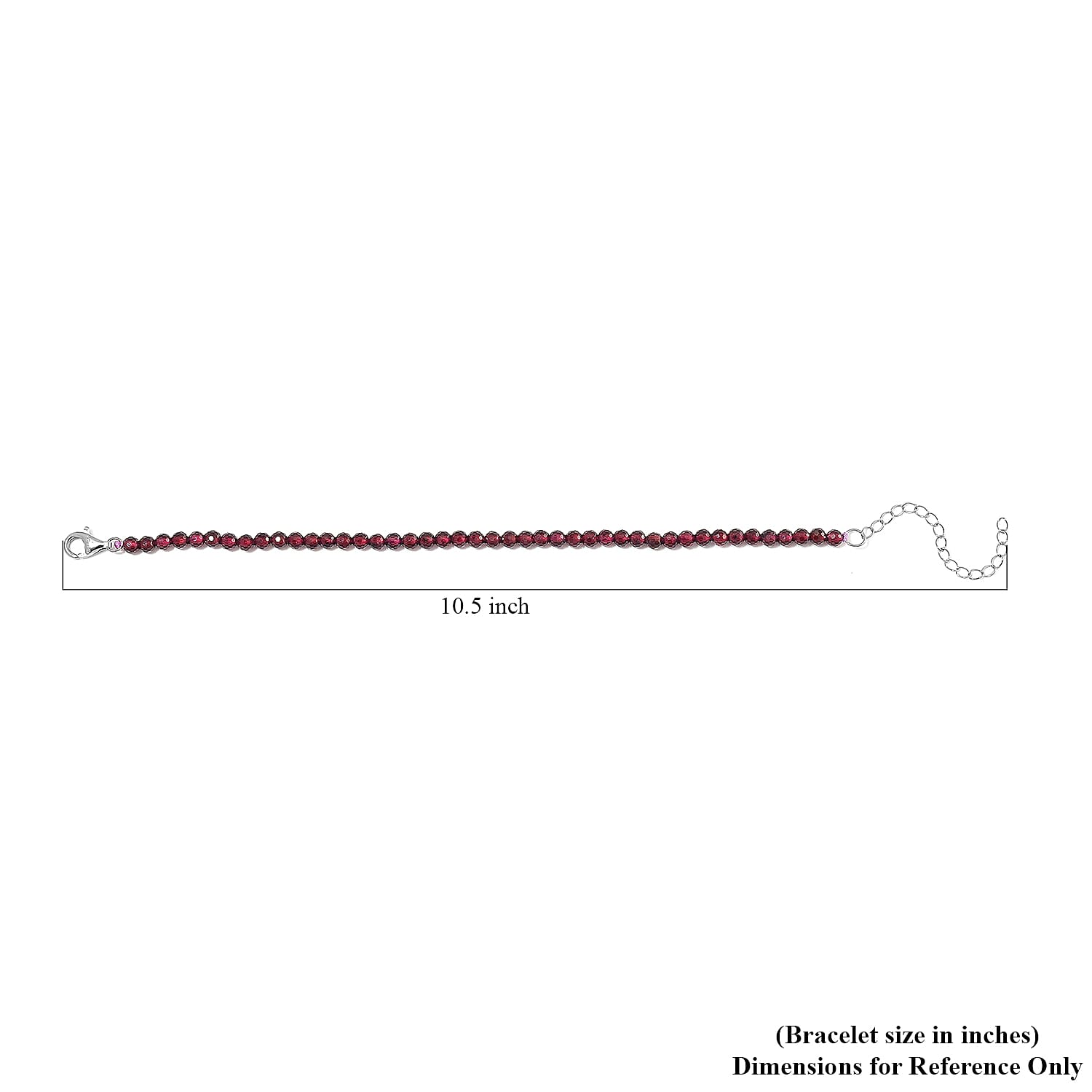 Orissa Rhodolite Garnet 22.00 ctw Beaded Bracelet in Rhodium Over Sterling Silver (7-9In)