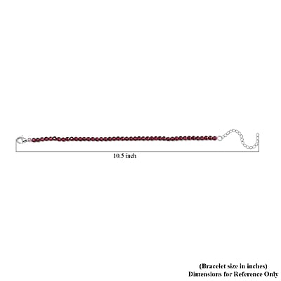 Orissa Rhodolite Garnet 22.00 ctw Beaded Bracelet in Rhodium Over Sterling Silver (7-9In)