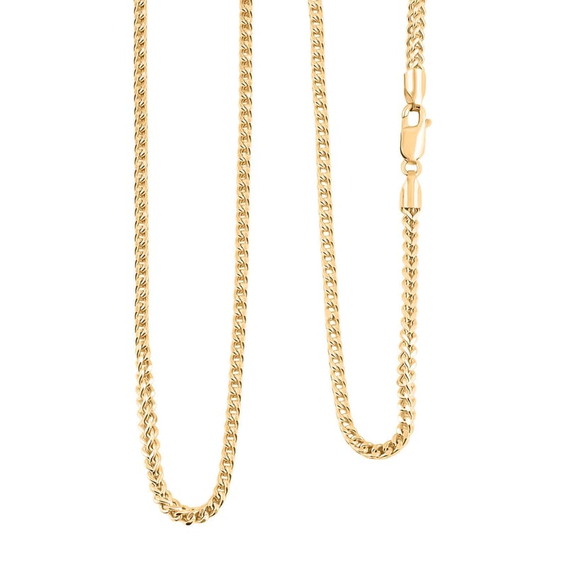 2mm Franco Chain Necklace in 18K Yellow Gold 18 Inches 5.22 Grams