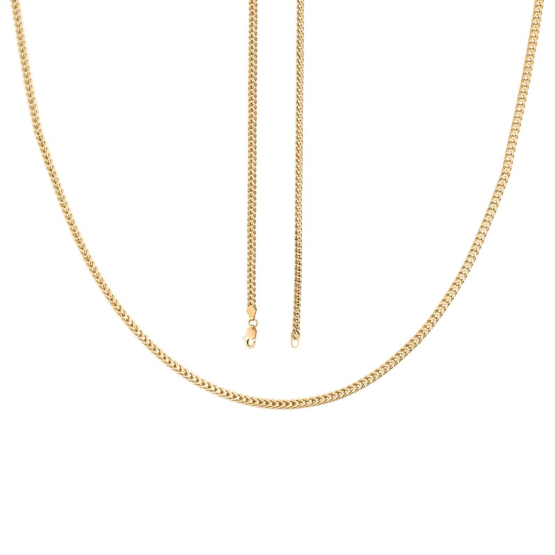 2mm Franco Chain Necklace in 18K Yellow Gold 18 Inches 5.22 Grams