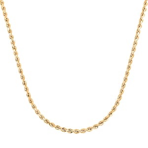 18K Yellow Gold 2.7mm Rope Necklace 18 Inches 7.60 Grams