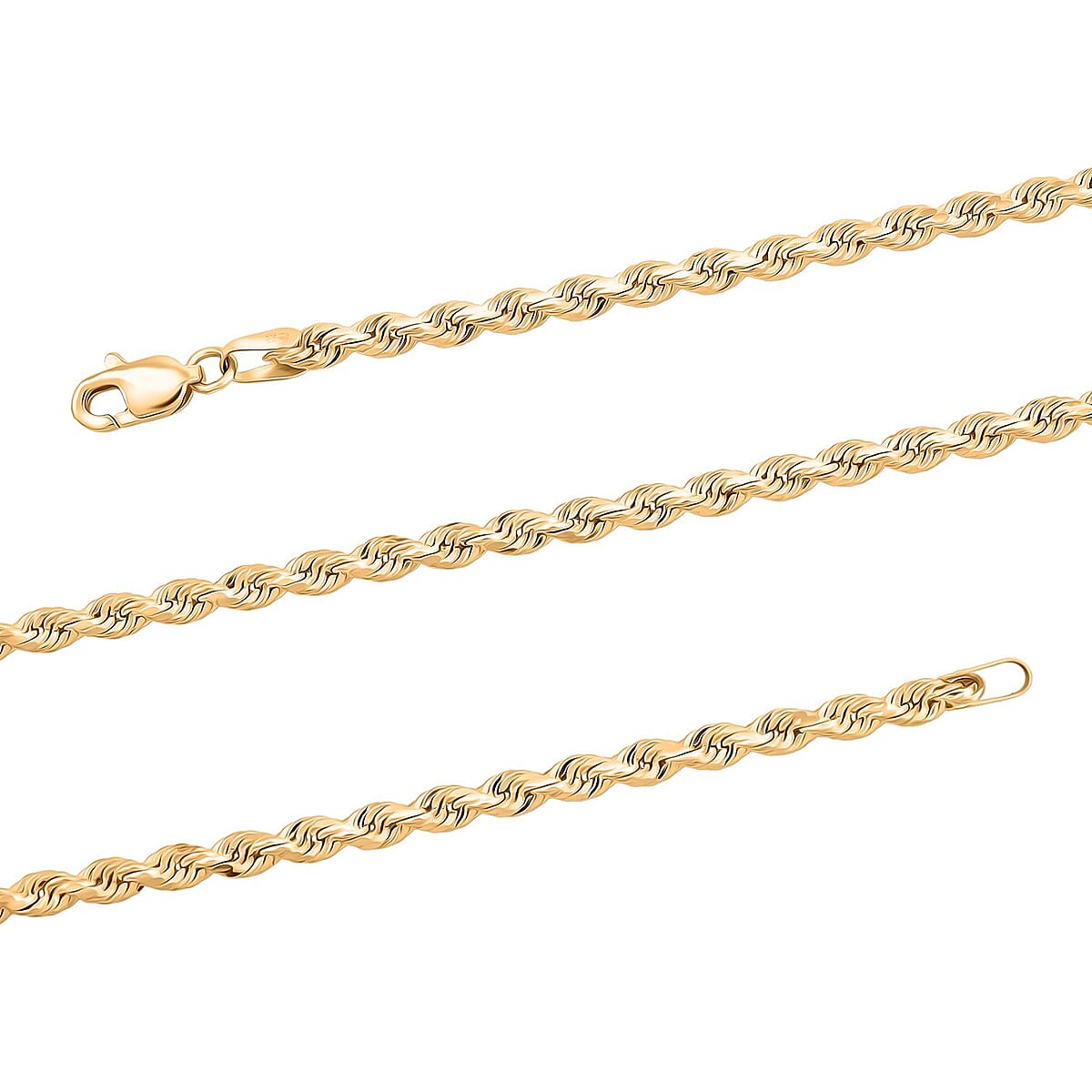 18K Yellow Gold 2.7mm Rope Necklace 18 Inches 7.60 Grams image number 5