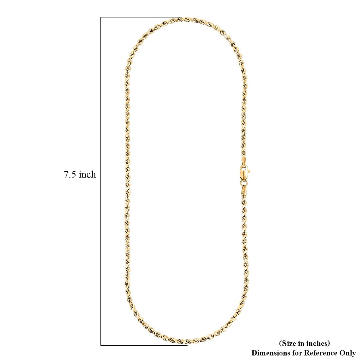 18K Yellow Gold 2.7mm Rope Necklace 18 Inches 7.60 Grams image number 6