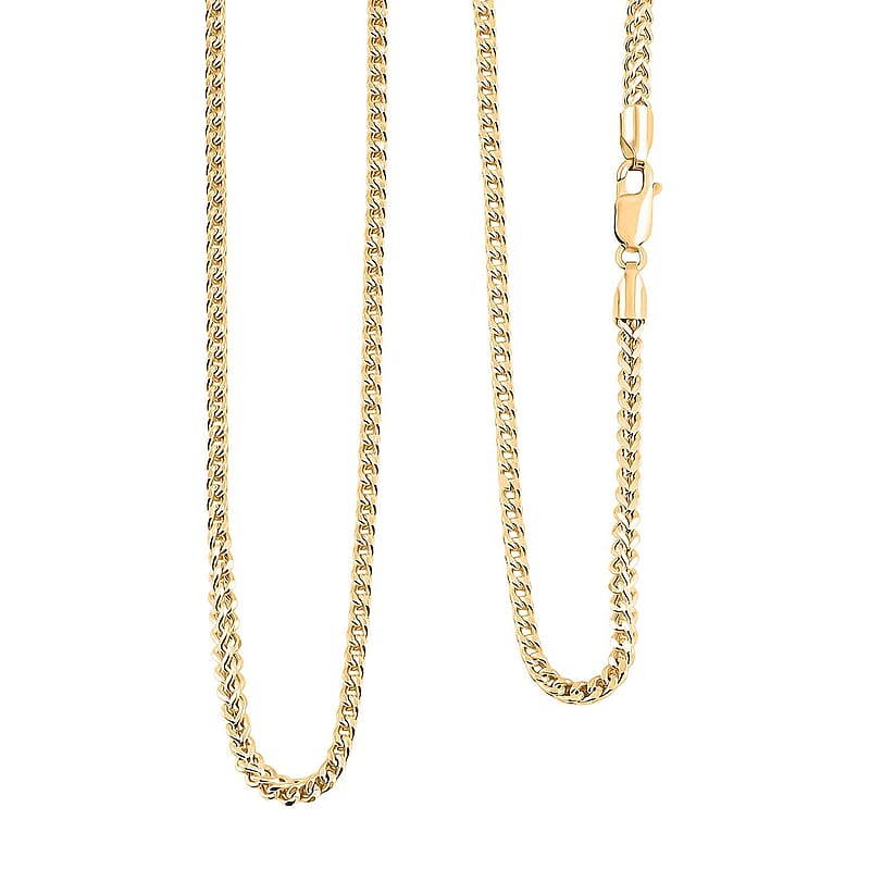 2mm Franco Chain Necklace in 18K Yellow Gold 22 Inches 6.4 Grams