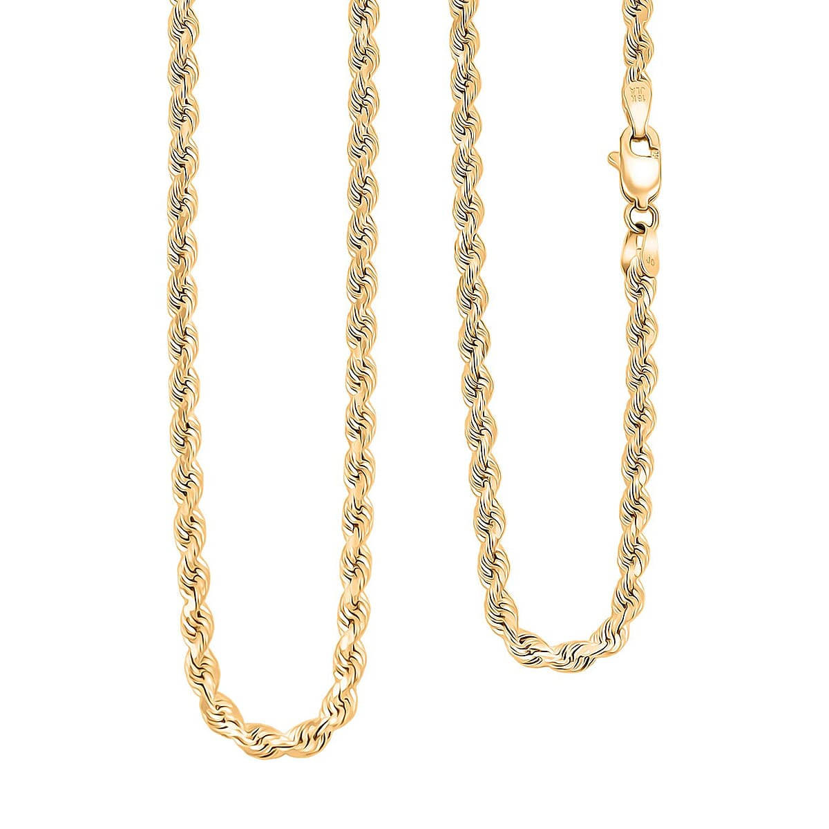 18K Yellow Gold 2.7mm Rope Necklace 22 Inches 9.4 Grams image number 0