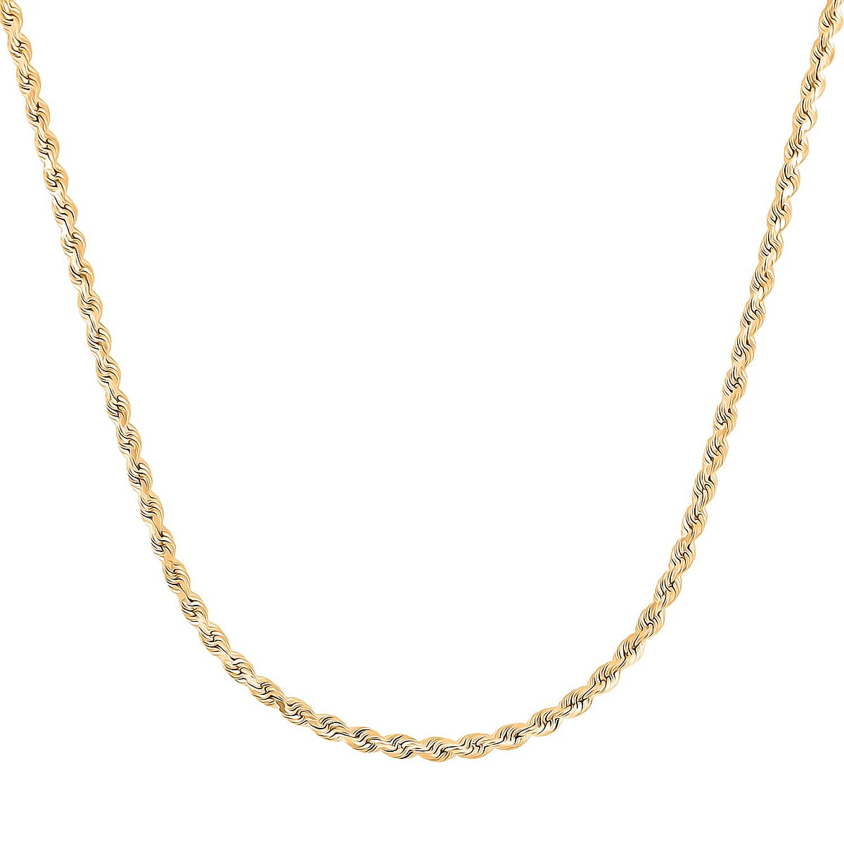 18K Yellow Gold 2.7mm Rope Necklace 22 Inches 9.4 Grams image number 3