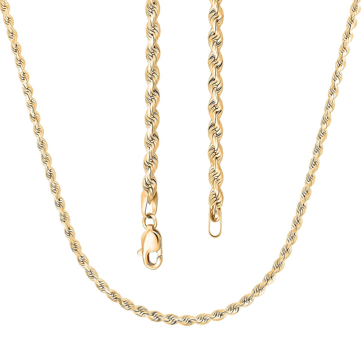 18K Yellow Gold 2.7mm Rope Necklace 22 Inches 9.4 Grams image number 4