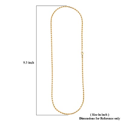 18K Yellow Gold 2.7mm Rope Necklace 22 Inches 9.4 Grams