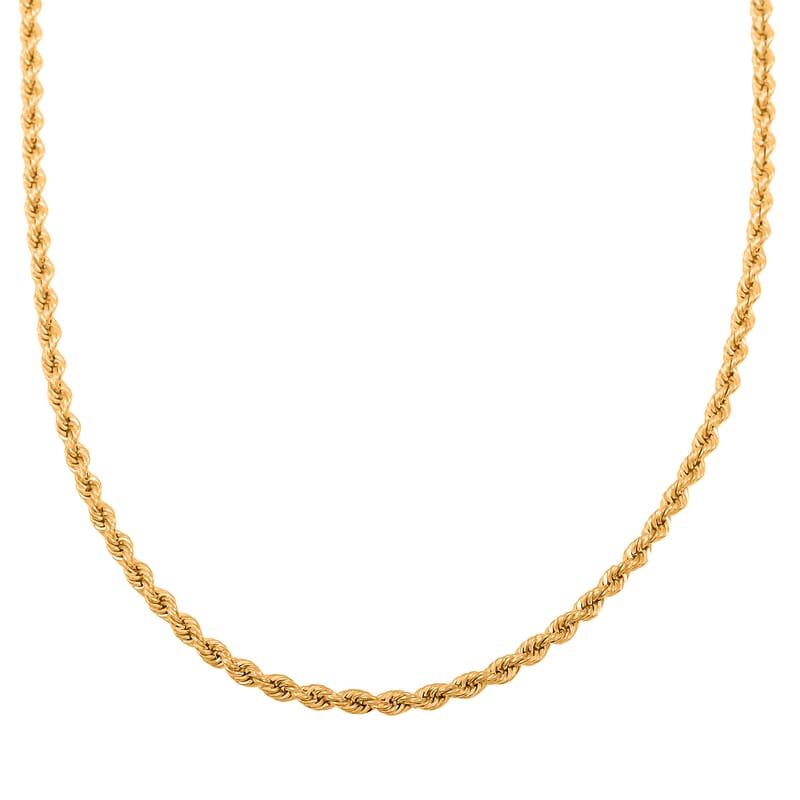22K Yellow Gold 2.9mm Rope Necklace 24 Inches 8.64 Grams