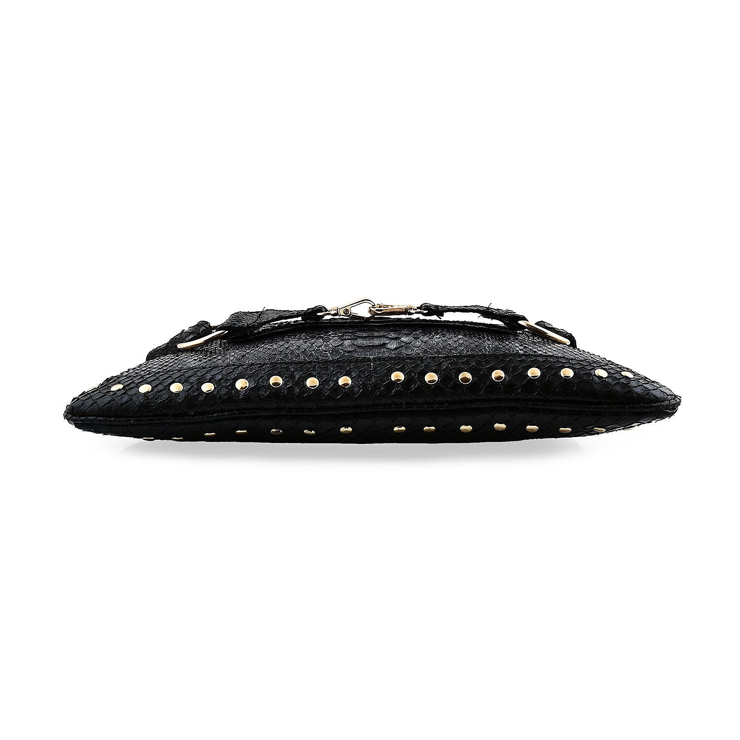 The Grand Pelle Black 100% Genuine Python Leather Reticulatus Bag