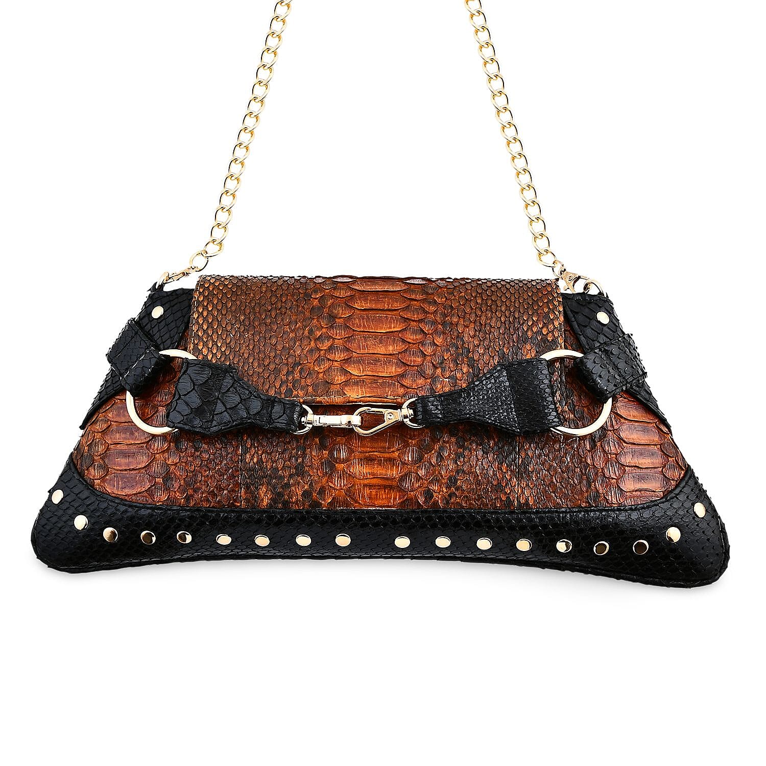 The Grand Pelle Red 100% Genuine Python Leather Reticulatus Bag