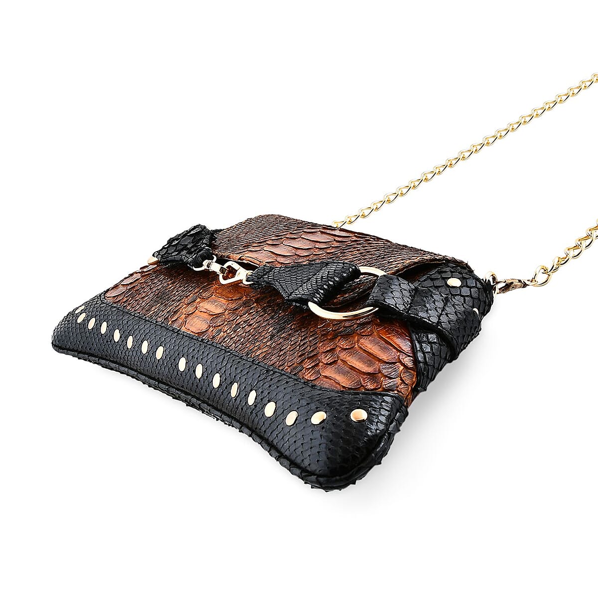 The Grand Pelle Red 100% Genuine Python Leather Reticulatus Bag image number 4