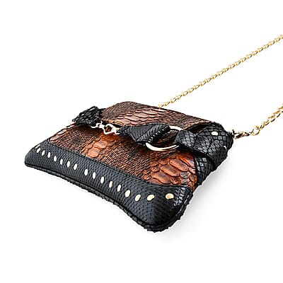 The Grand Pelle Red 100% Genuine Python Leather Reticulatus Bag