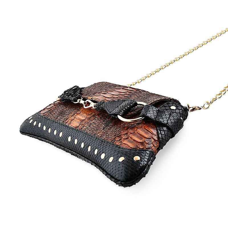 The Grand Pelle Red 100% Genuine Python Leather Reticulatus Bag