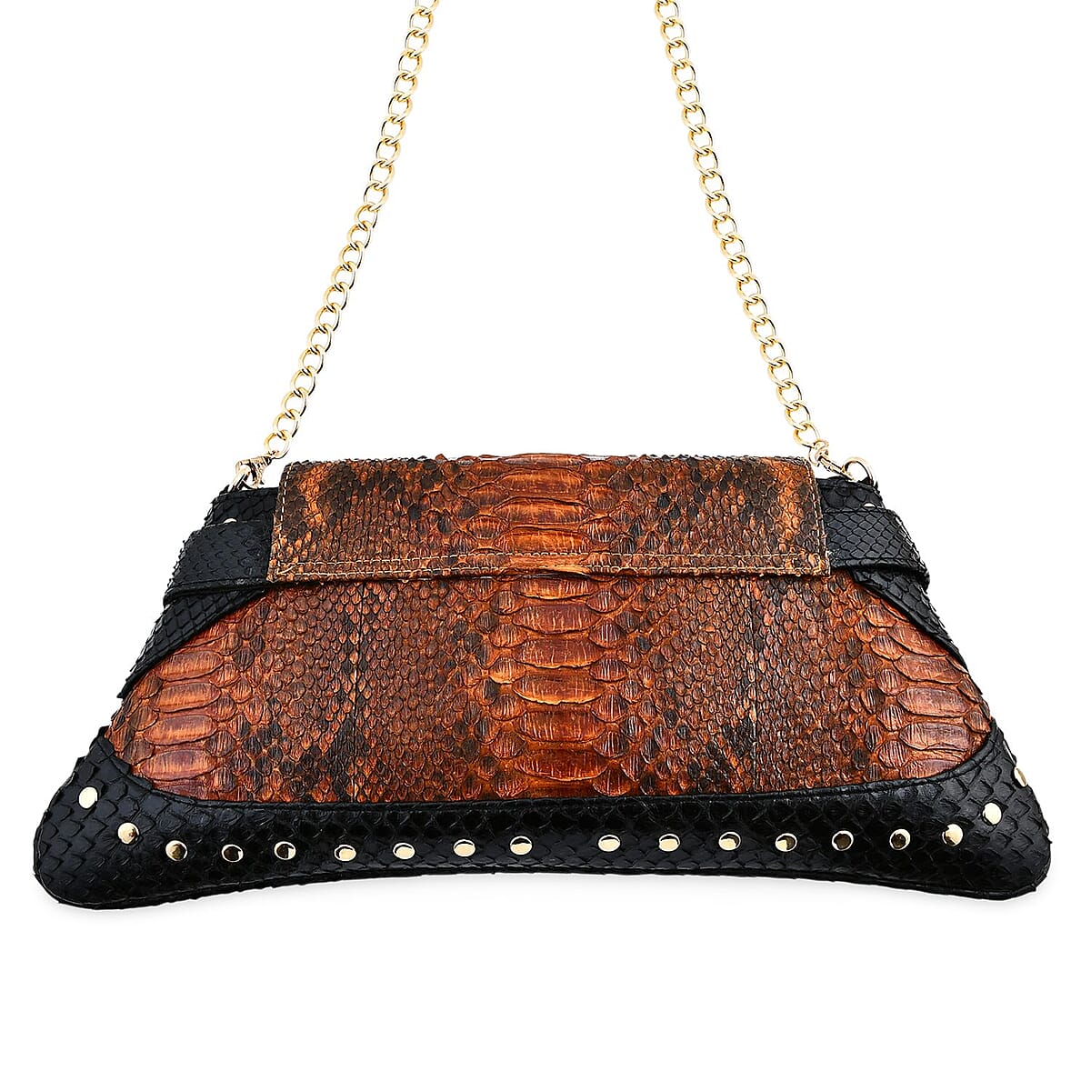 The Grand Pelle Red 100% Genuine Python Leather Reticulatus Bag image number 5