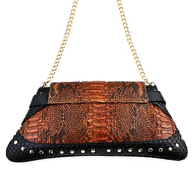 The Grand Pelle Red 100% Genuine Python Leather Reticulatus Bag