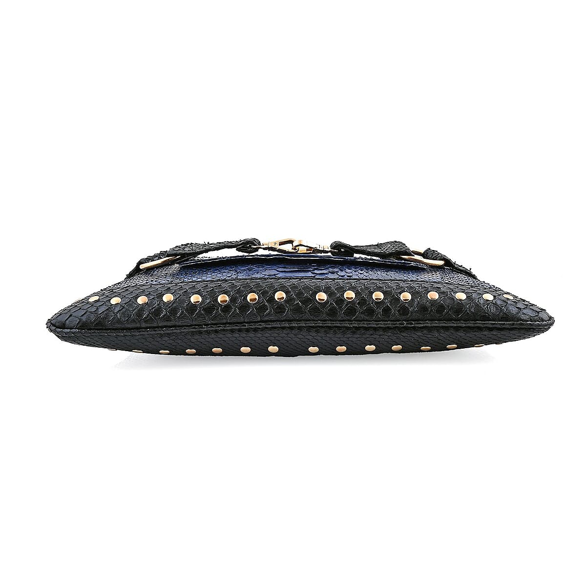 The Grand Pelle Navy Blue 100% Genuine Python Leather Reticulatus Bag image number 3