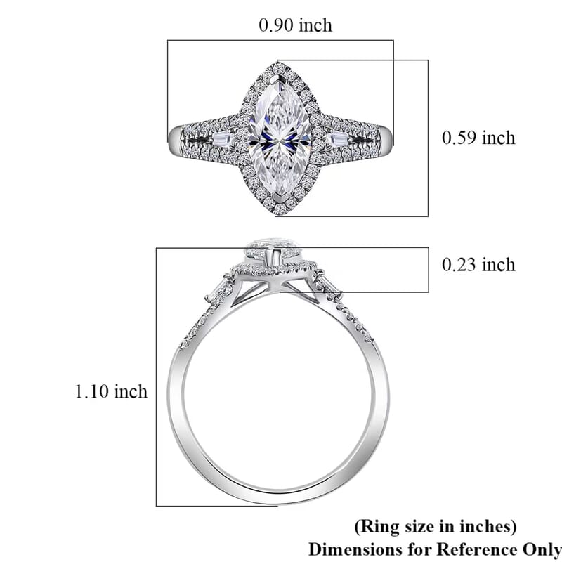 IGI Certified Luxuriant Lab Grown Diamond E-F VS 2.00 ctw Regal Halo Ring in 950 Platinum (Size 10.0) 5.80 Grams