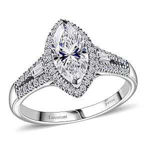 IGI Certified Luxuriant Lab Grown Diamond E-F VS 2.00 ctw Regal Halo Ring in 950 Platinum (Size 8.0) 5.80 Grams