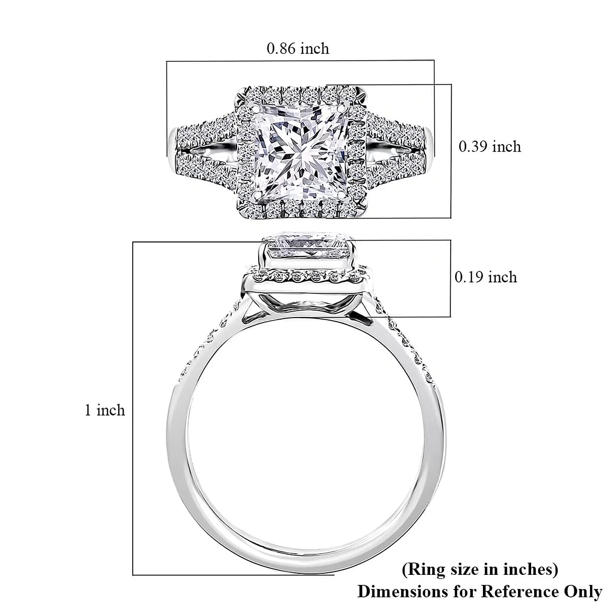 IGI Certified 950 Platinum Luxuriant Lab Grown Diamond (E-F, VS) Regal Halo Ring (Size 7.5) (5.65 g) 2.25 ctw image number 7