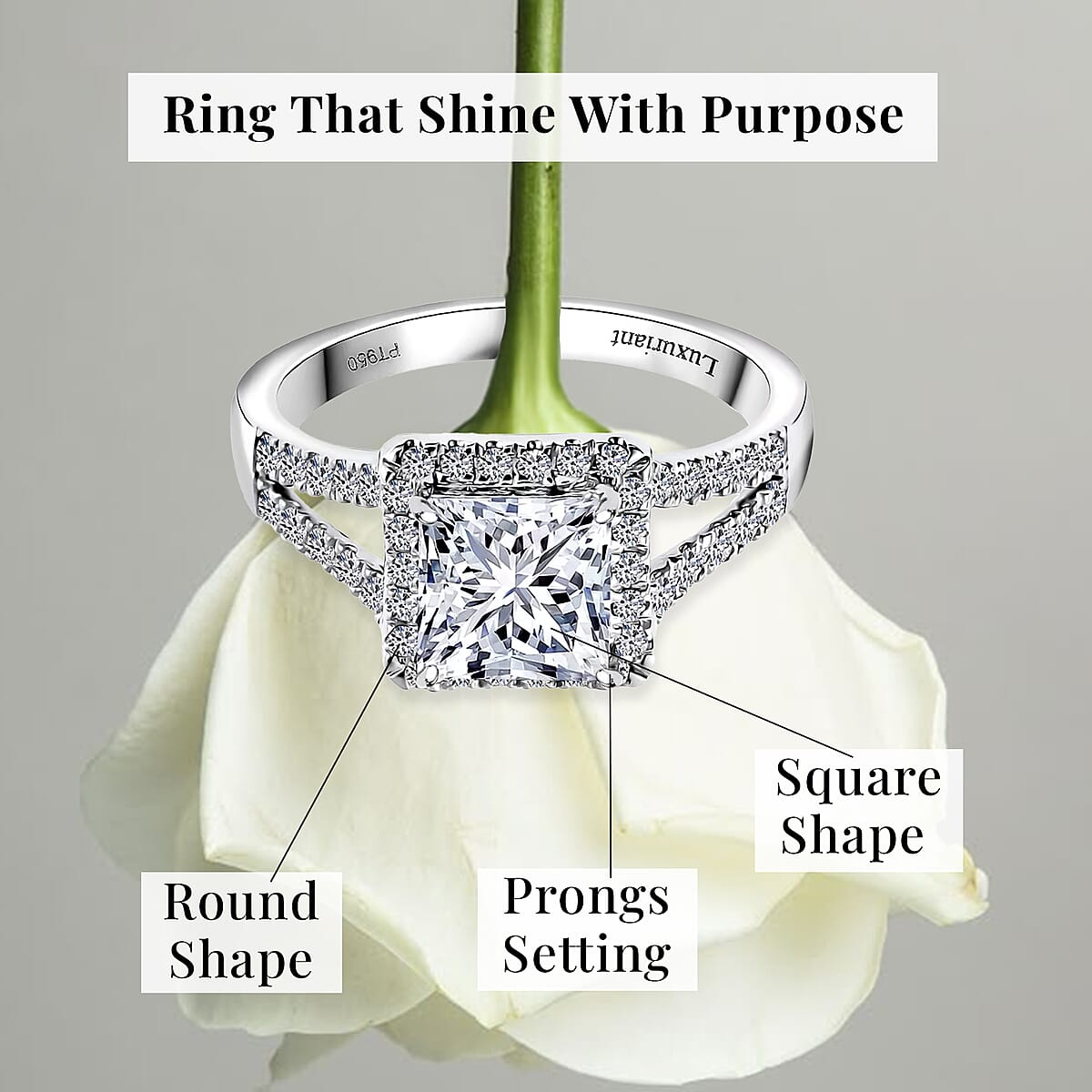 IGI Certified Luxuriant Lab Grown Diamond E-F VS 2.25 ctw Regal Halo Ring in 950 Platinum (Size 8.0) 5.65 Grams (Del. in 10-12 Days) image number 5