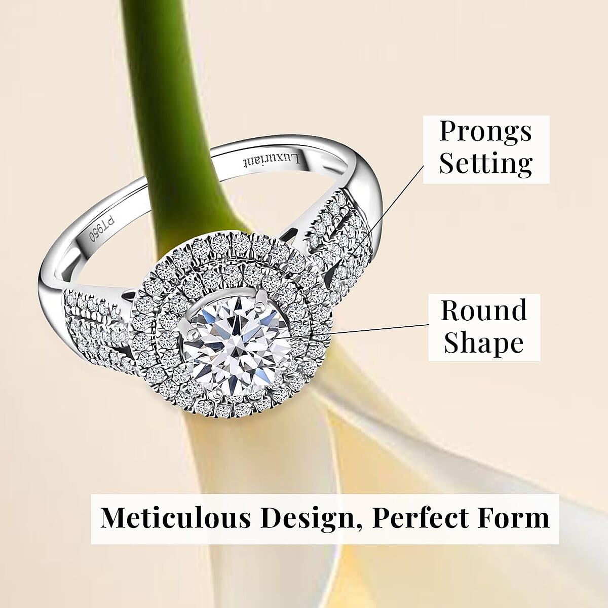 IGI Certified 950 Platinum Luxuriant Lab Grown Diamond (E-F, VS) Ring (Size 12.0) (7.50 g) 1.50 ctw image number 5