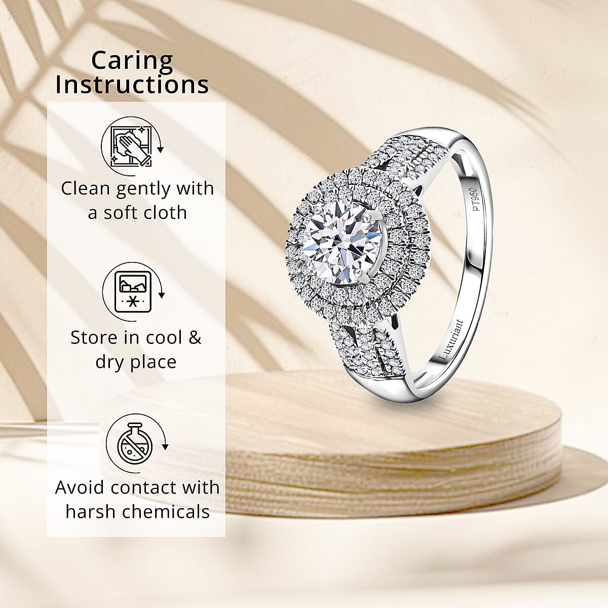 IGI Certified Luxuriant Lab Grown Diamond E-F VS 1.50 ctw Ring in 950 Platinum (Size 6.0) 7.50 Grams image number 6