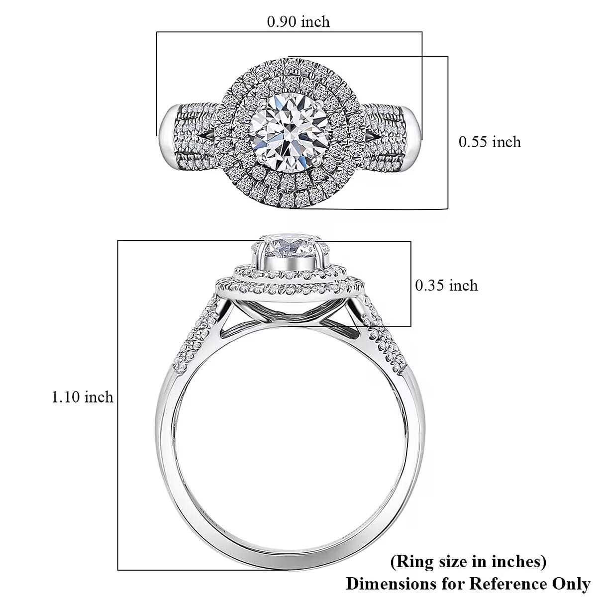 IGI Certified Luxuriant Lab Grown Diamond E-F VS 1.50 ctw Ring in 950 Platinum (Size 6.0) 7.50 Grams image number 7