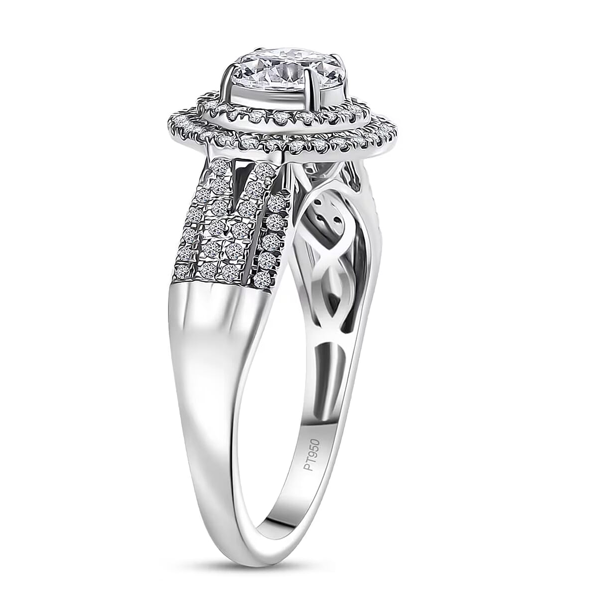 IGI Certified Luxuriant Lab Grown Diamond E-F VS 1.50 ctw Ring in 950 Platinum (Size 6.0) 7.50 Grams image number 8