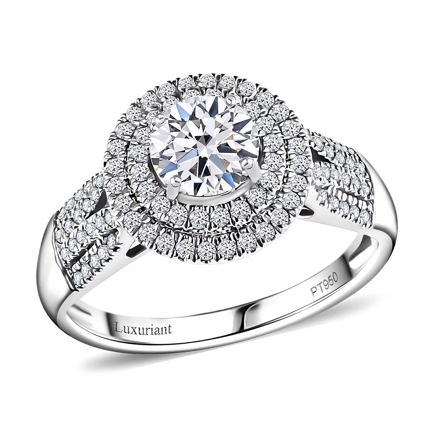 950 Platinum Luxuriant Lab Grown Diamond (E-F, VS) Ring (Size 10.0) (7.50 g) 1.50 ctw