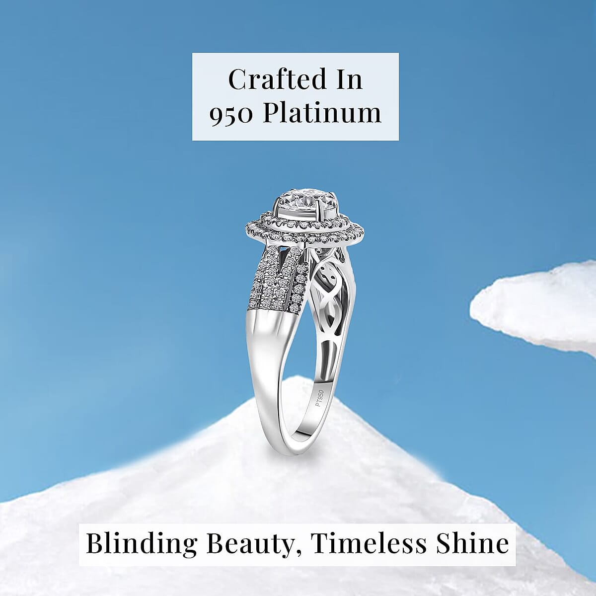 IGI Certified 950 Platinum Luxuriant Lab Grown Diamond (E-F, VS) Ring (Size 7.5) (7.50 g) 1.50 ctw image number 2