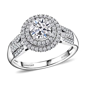 IGI Certified 950 Platinum Luxuriant Lab Grown Diamond (E-F, VS) Ring (Size 8.5) (7.50 g) 1.50 ctw