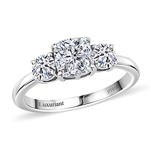950 Platinum Luxuriant Lab Grown Diamond (E-F, VS) Timeless Trinity Ring (Size 8.5) (5 g) 1.50 ctw