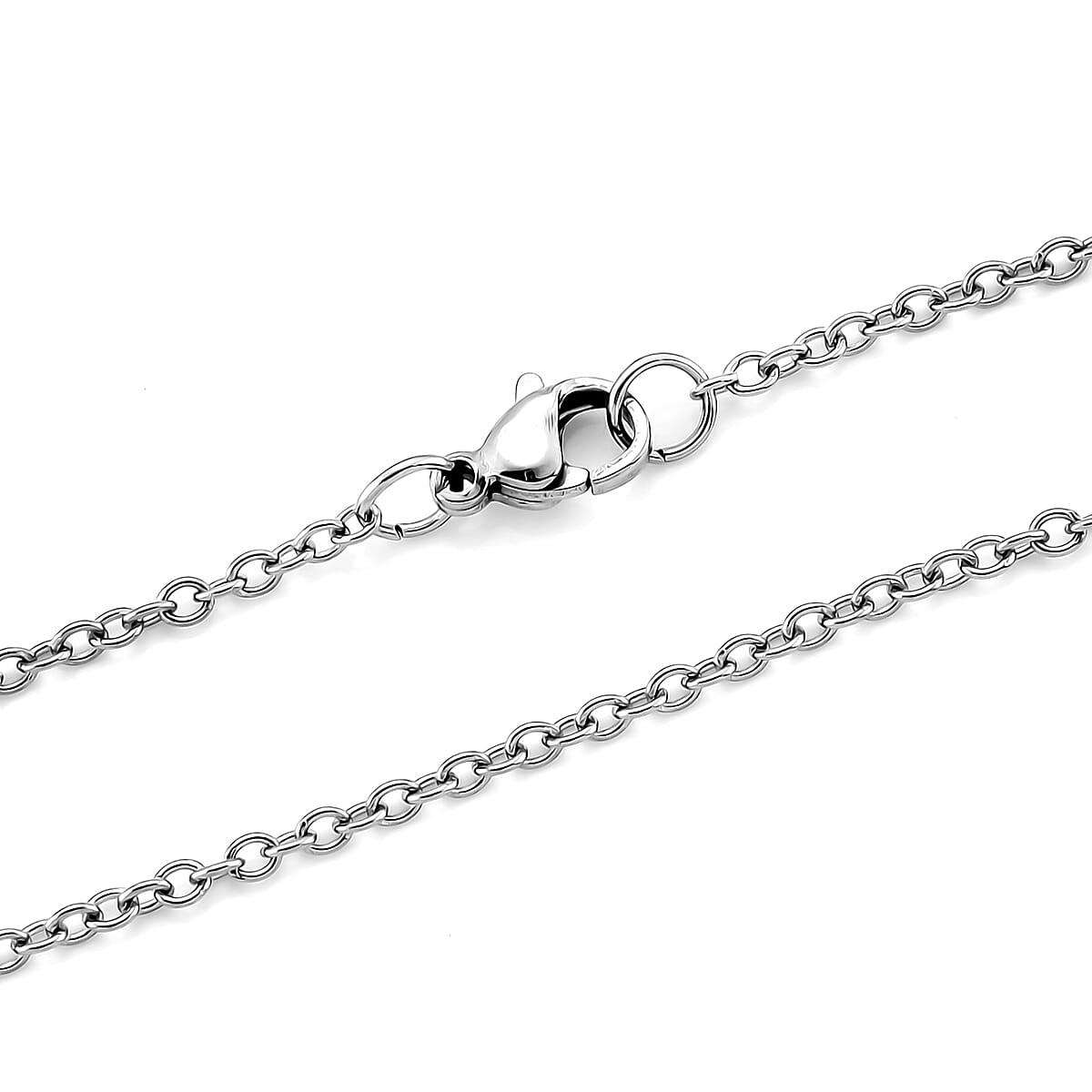 Fuchsia Glass and Austrian Crystal Enameled Necklace in Stainless Steel 20 Inches image number 4