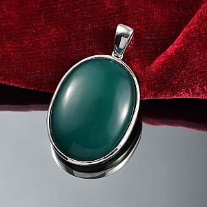 Green Onyx 70.00 ctw Pendant in Goldtone